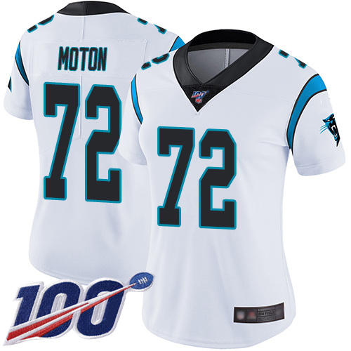 Carolina Panthers Limited White Women Taylor Moton Road Jersey NFL Football #72 100th Season Vapor Untouchable->carolina panthers->NFL Jersey